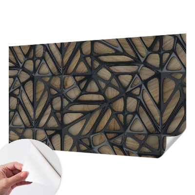 3D fototapetas sienoms su medžio raštu