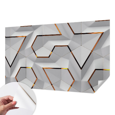 Savaime lipnus fototapetas su trimatėmis raštuotėmis