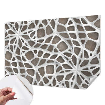3D fototapetas sienoms su geometriniu tinklo raštu