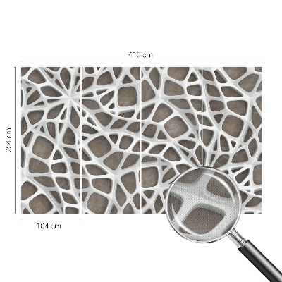 3D fototapetas sienoms su geometriniu tinklo raštu