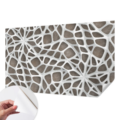 3D fototapetas sienoms su geometriniu tinklo raštu