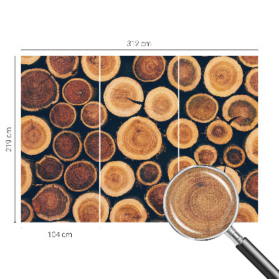 3D fototapetas su medinių apskritimų motyvu