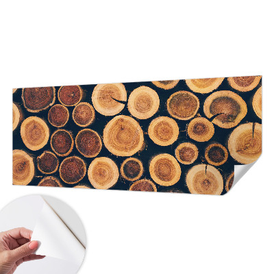 3D fototapetas su medinių apskritimų motyvu