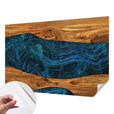 3D fototapetas su mėlynu medžiu