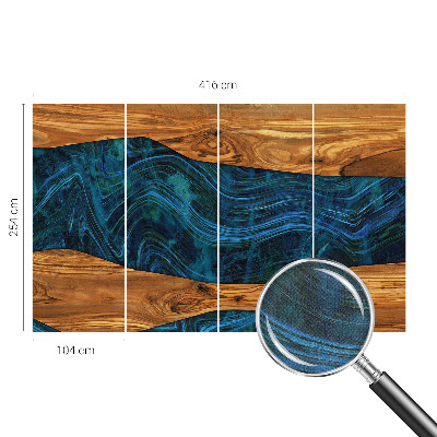 3D fototapetas su mėlynu medžiu