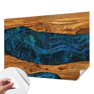 3D fototapetas su mėlynu medžiu