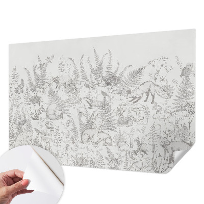 3D fototapetas sienoms su miško gyvūnų motyvu