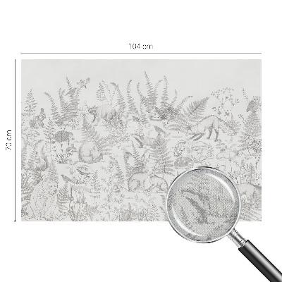 3D fototapetas sienoms su miško gyvūnų motyvu