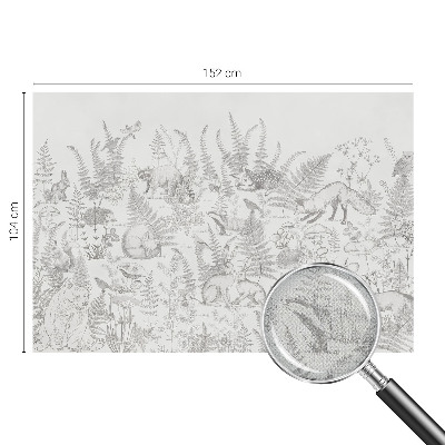 3D fototapetas sienoms su miško gyvūnų motyvu