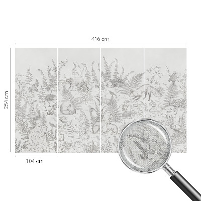 3D fototapetas sienoms su miško gyvūnų motyvu