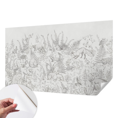 3D fototapetas sienoms su miško gyvūnų motyvu
