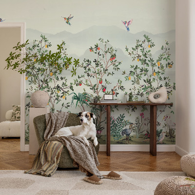 Fototapetas vaiko kambariui su egzotinių medžių motyvu