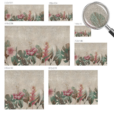 3D fototapetas sienoms su subtiliu floros motyvu