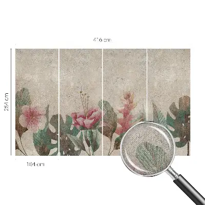 3D fototapetas sienoms su subtiliu floros motyvu