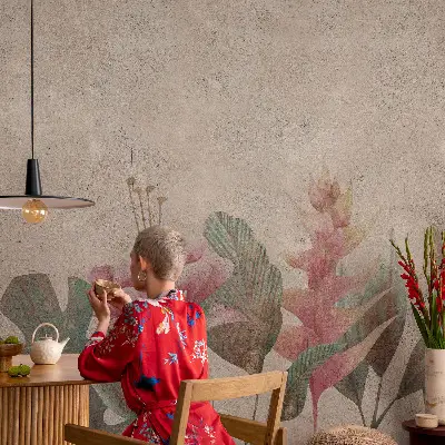 3D fototapetas sienoms su subtiliu floros motyvu