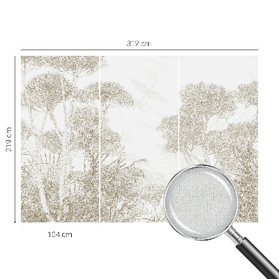 3D fototapetas su tropinių augalų motyvu