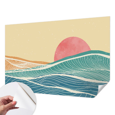 3D fototapetas sienoms su jūros bangų motyvu
