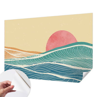 3D fototapetas sienoms su jūros bangų motyvu