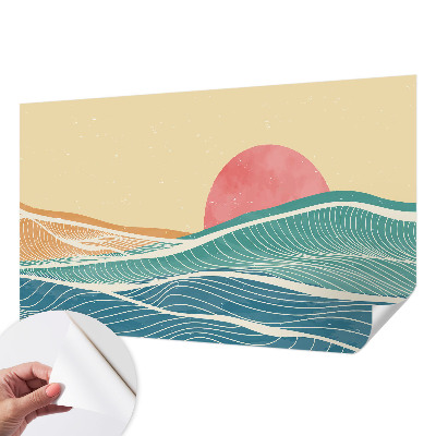 3D fototapetas sienoms su jūros bangų motyvu