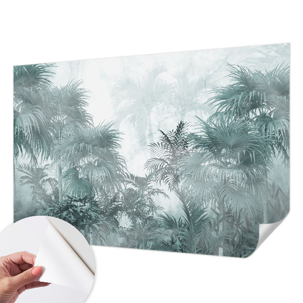 3D fototapetas sienoms su egzotišku žaliu raštu