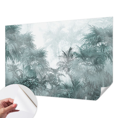 3D fototapetas sienoms su egzotišku žaliu raštu