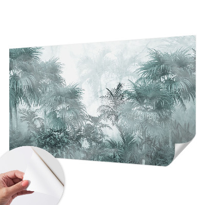 3D fototapetas sienoms su egzotišku žaliu raštu