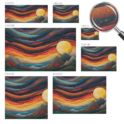 3D fototapetas su spalvingais kalnais