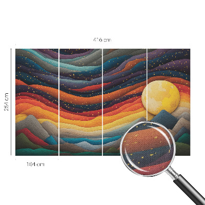 3D fototapetas su spalvingais kalnais