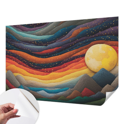 3D fototapetas su spalvingais kalnais