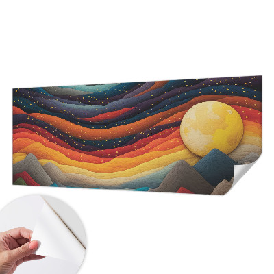 3D fototapetas su spalvingais kalnais