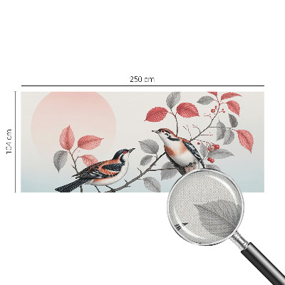 3D fototapetas su sėdinčiais paukščiais