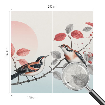 3D fototapetas su sėdinčiais paukščiais