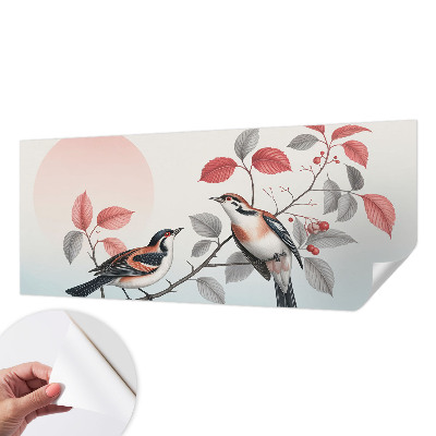 3D fototapetas su sėdinčiais paukščiais