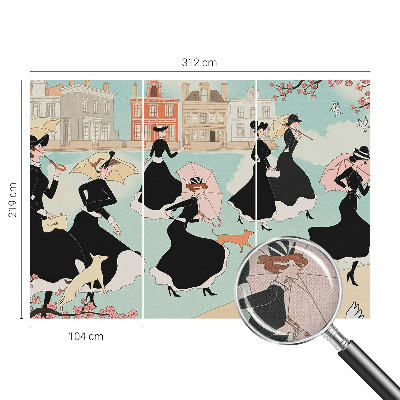 Savaime lipnus fototapetas Kvinder går