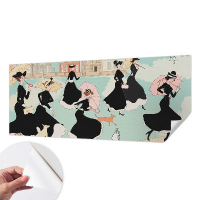 Savaime lipnus fototapetas Kvinder går