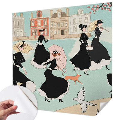 Savaime lipnus fototapetas Kvinder går