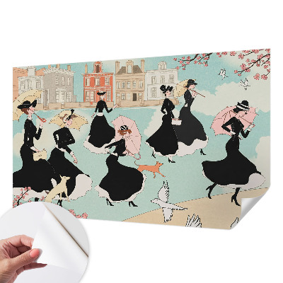 Savaime lipnus fototapetas Kvinder går