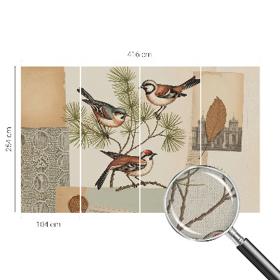 Savaime lipnus fototapetas Fuglecollage