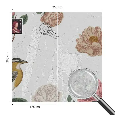 3D fototapetas su vintažiniu žiedų raštu