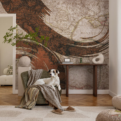 3D fototapetas Meninis žemėlapis