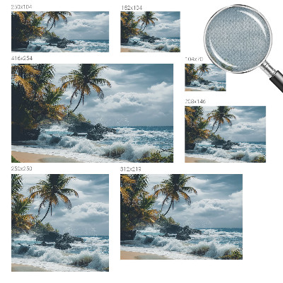 3D fototapetas su egzotiško paplūdimio motyvu