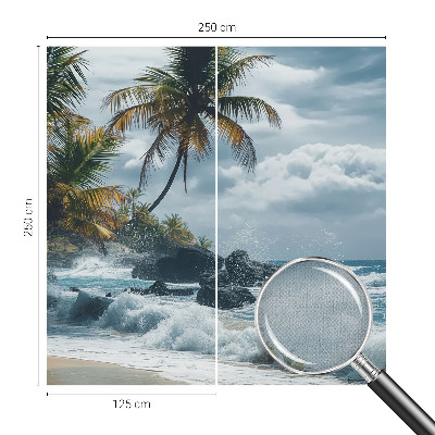 3D fototapetas su egzotiško paplūdimio motyvu