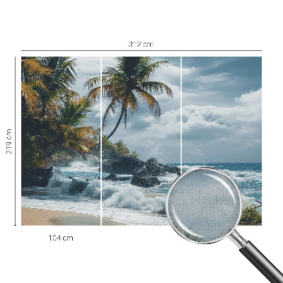 3D fototapetas su egzotiško paplūdimio motyvu