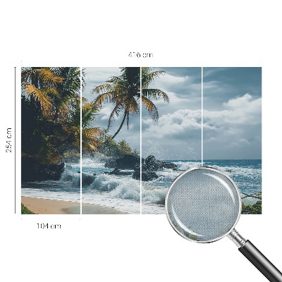 3D fototapetas su egzotiško paplūdimio motyvu