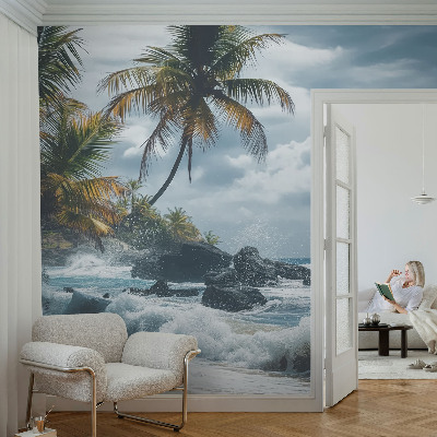 3D fototapetas su egzotiško paplūdimio motyvu