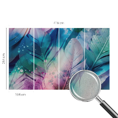 Fototapetai su spalvingu plunksnos motyvu