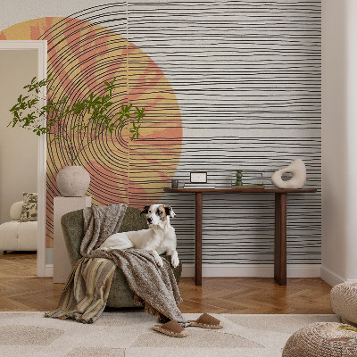 Tapetai Apskritimas su linijomis