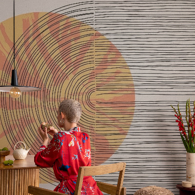 Tapetai Apskritimas su linijomis