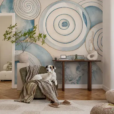 Fototapetas vaiko kambariui su spiralinių virvių motyvu