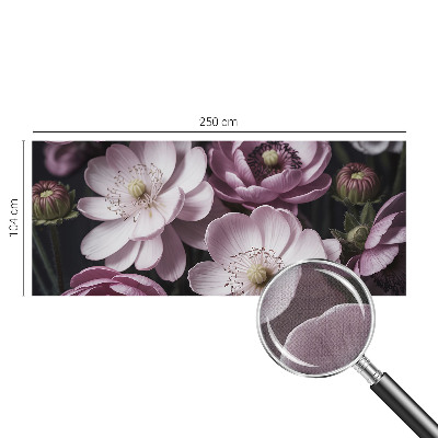 Fototapetas vaikams su gėlių motyvais, suteikiančiu subtilų elegantišką įspūdį